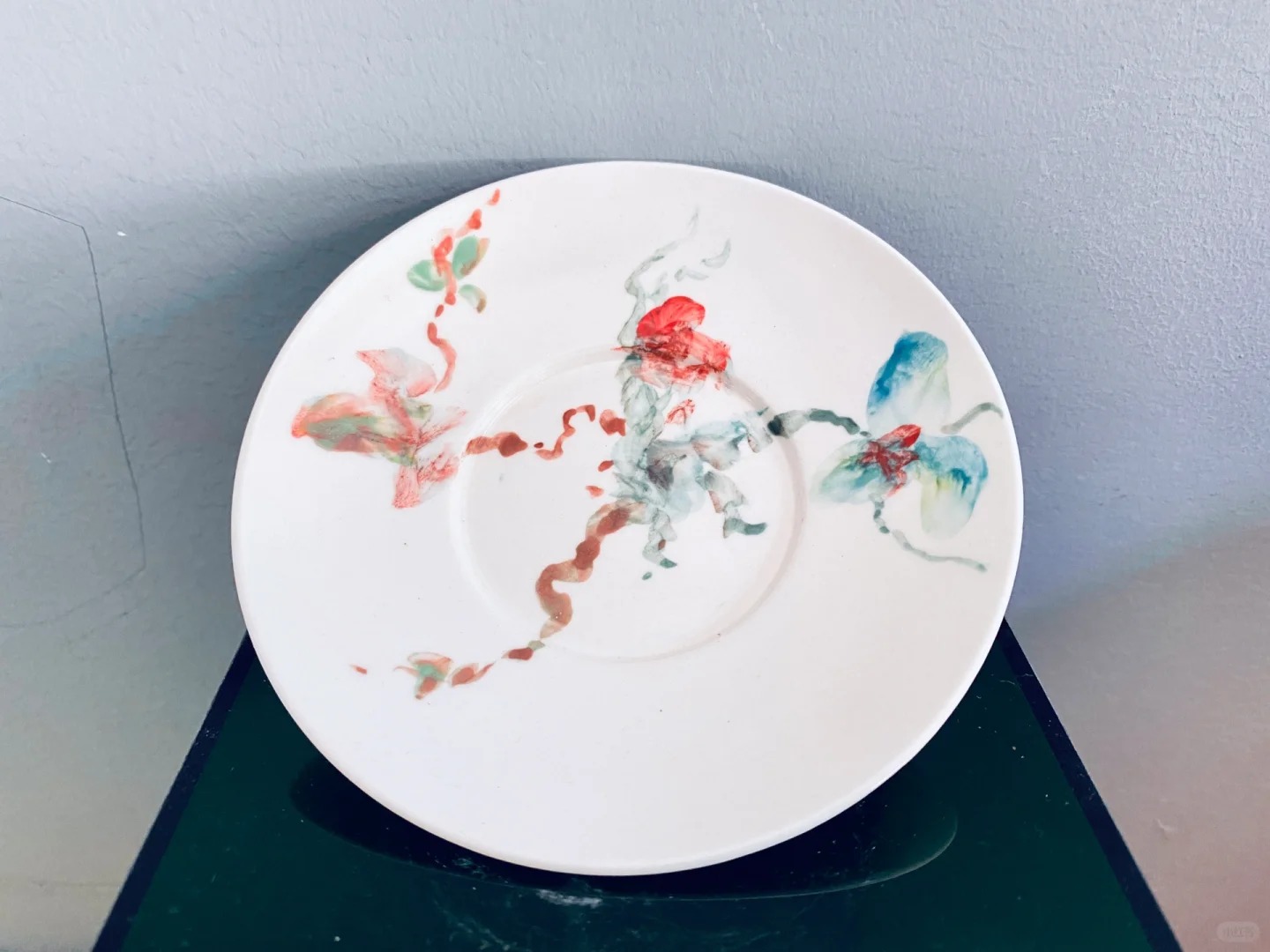 名煲陶艺：油画风盖碗，颜色有些没调好，烧制出来效果出乎意料呢