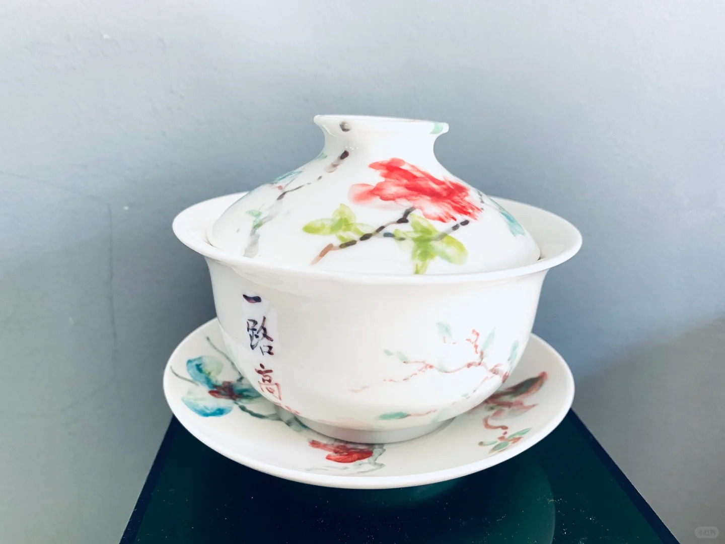 名煲陶艺：油画风盖碗，颜色有些没调好，烧制出来效果出乎意料呢