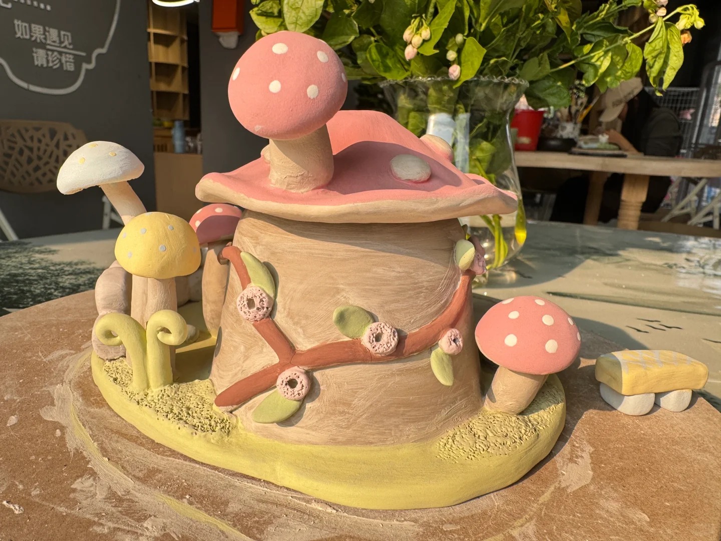 名煲陶艺：陶艺DIY，蘑菇房子来啦