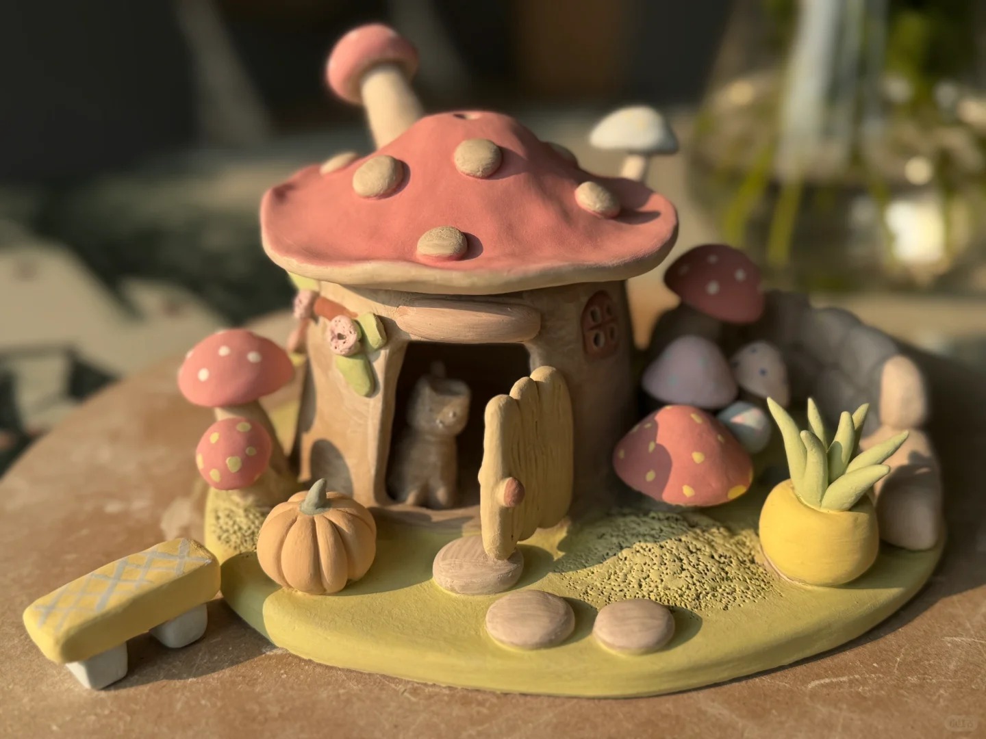 名煲陶艺：陶艺DIY，蘑菇房子来啦