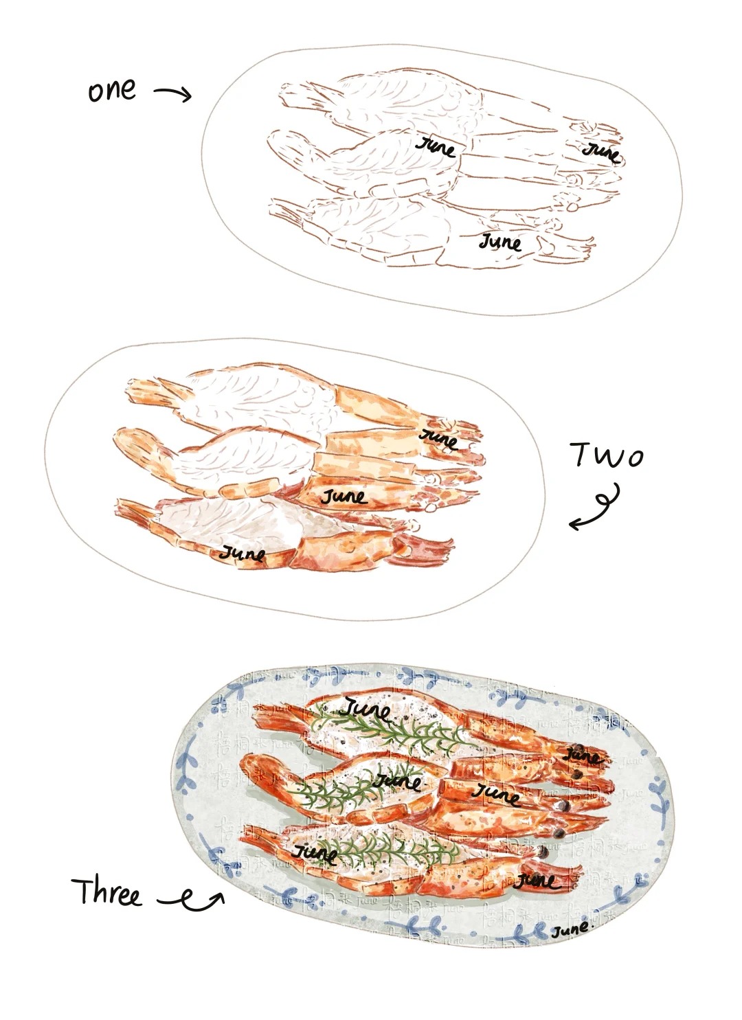 梧桐张：插画日记D31 | 饭团 | 什锦蔬菜 | 冷豆腐