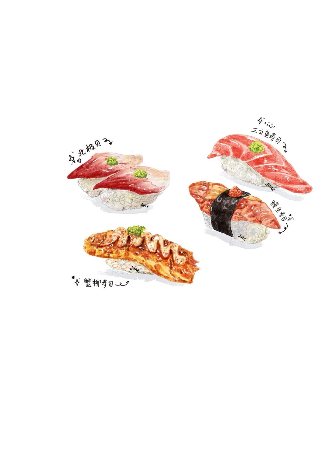 梧桐张：插画日记D32 | 一口入魂的美味寿司