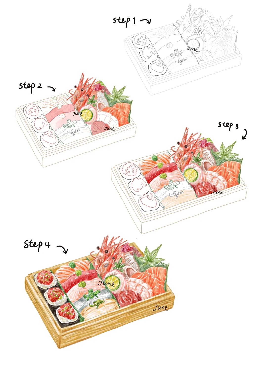 梧桐张：插画日记D32 | 一口入魂的美味寿司
