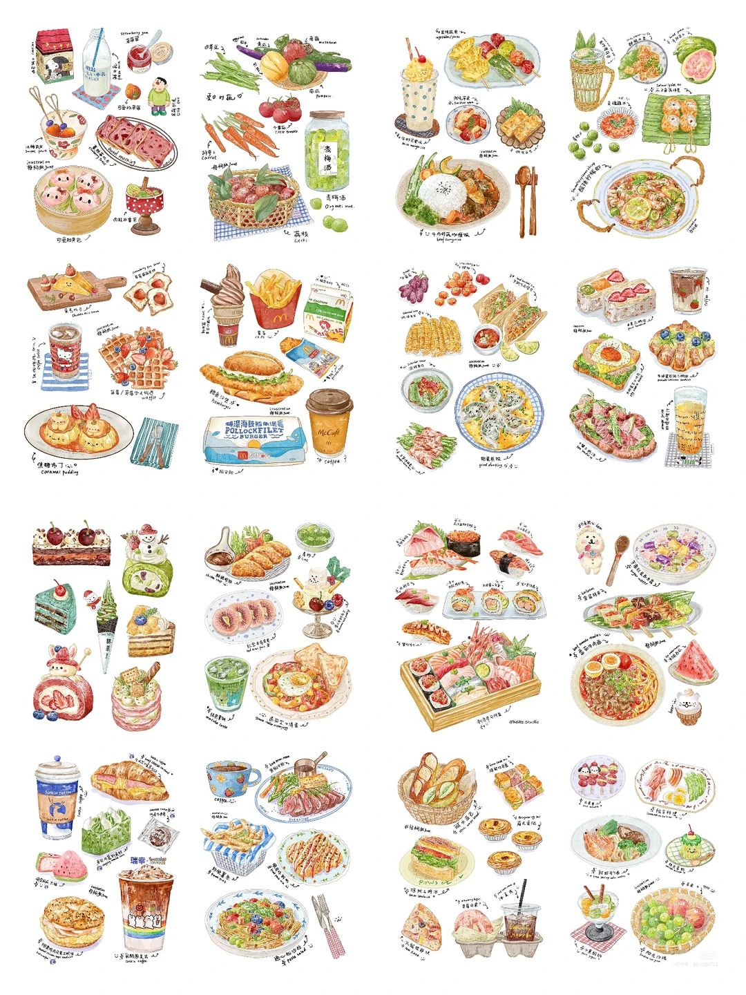 梧桐张：生活画家结算画面 | 美食画记