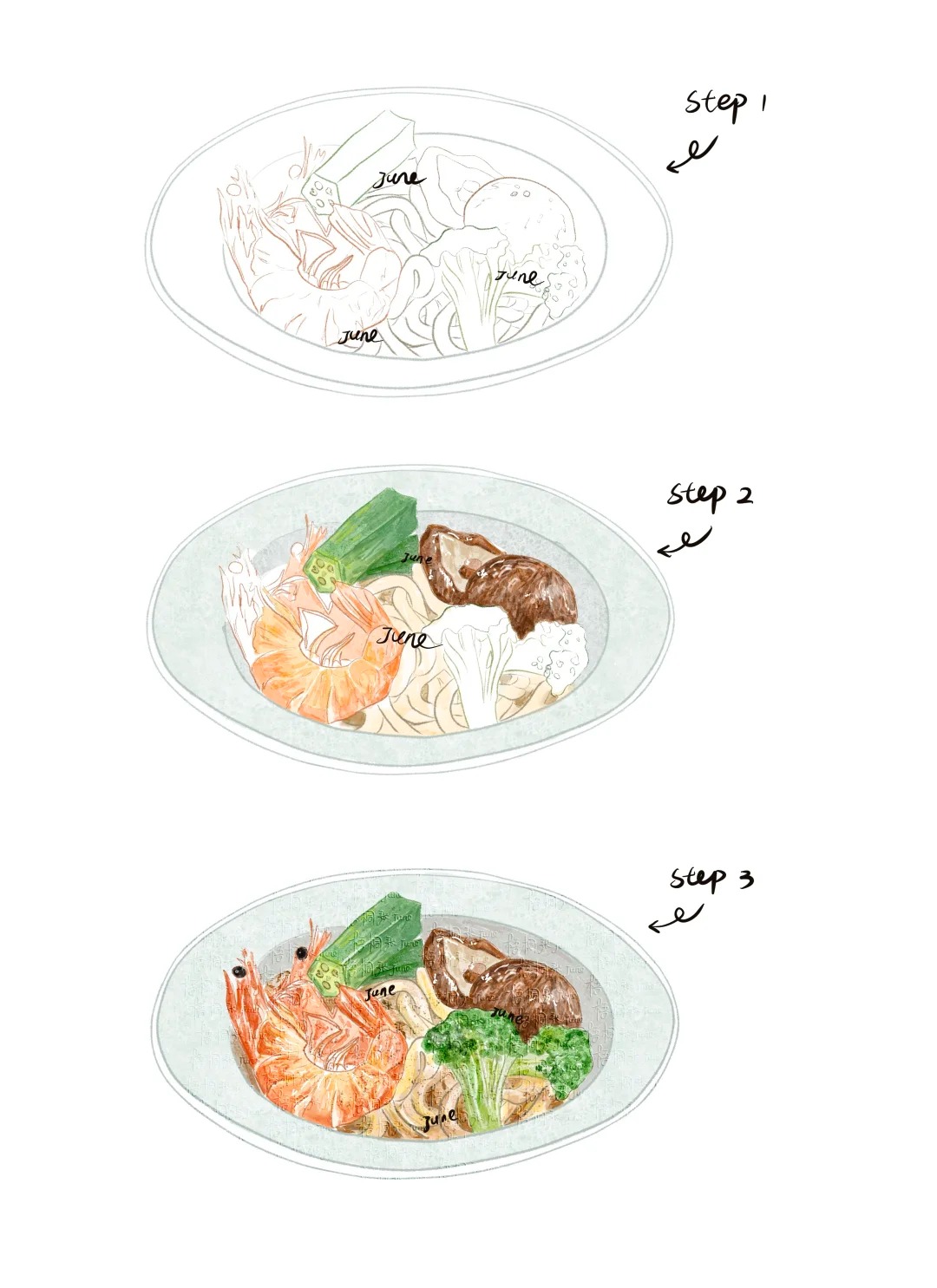 梧桐张：插画日记D41 | 乌冬面 | 酸奶 | 阳光玫瑰