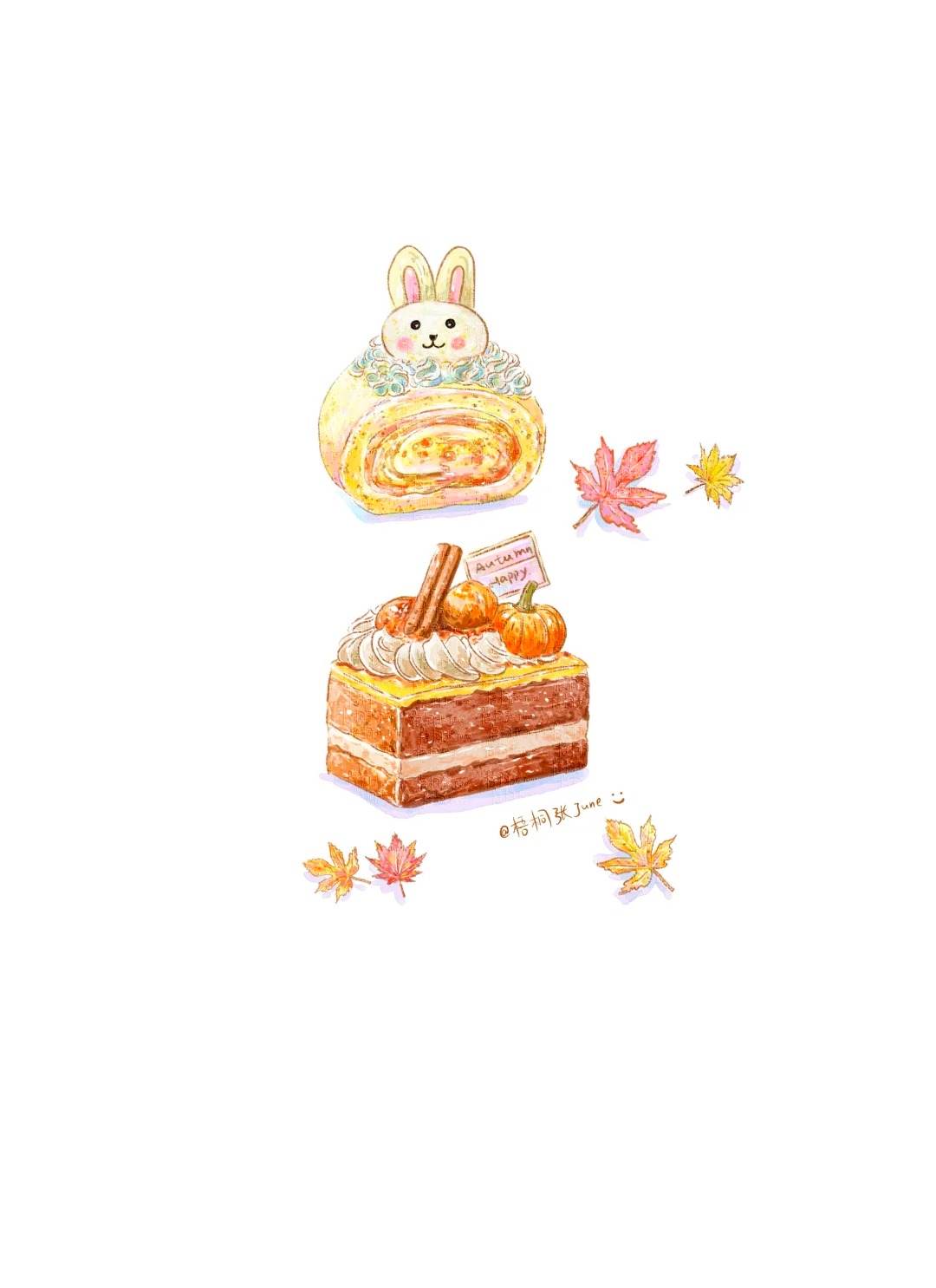 梧桐张：插画日记D49 | 秋日画册 | 中秋快乐
