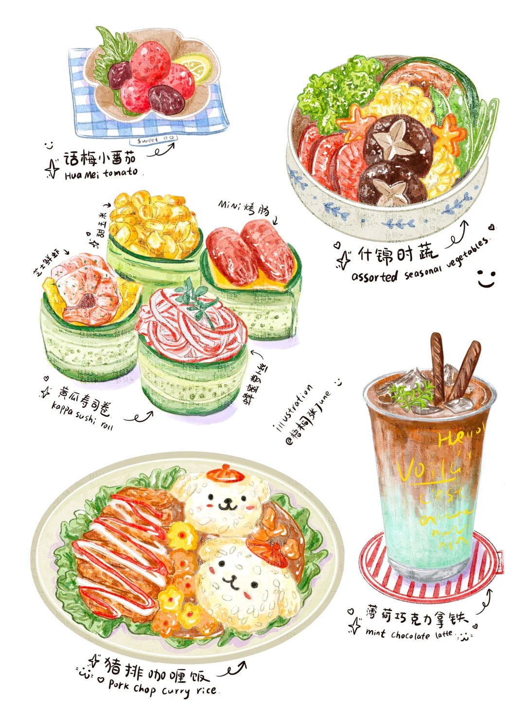 梧桐张：美食插画合集3