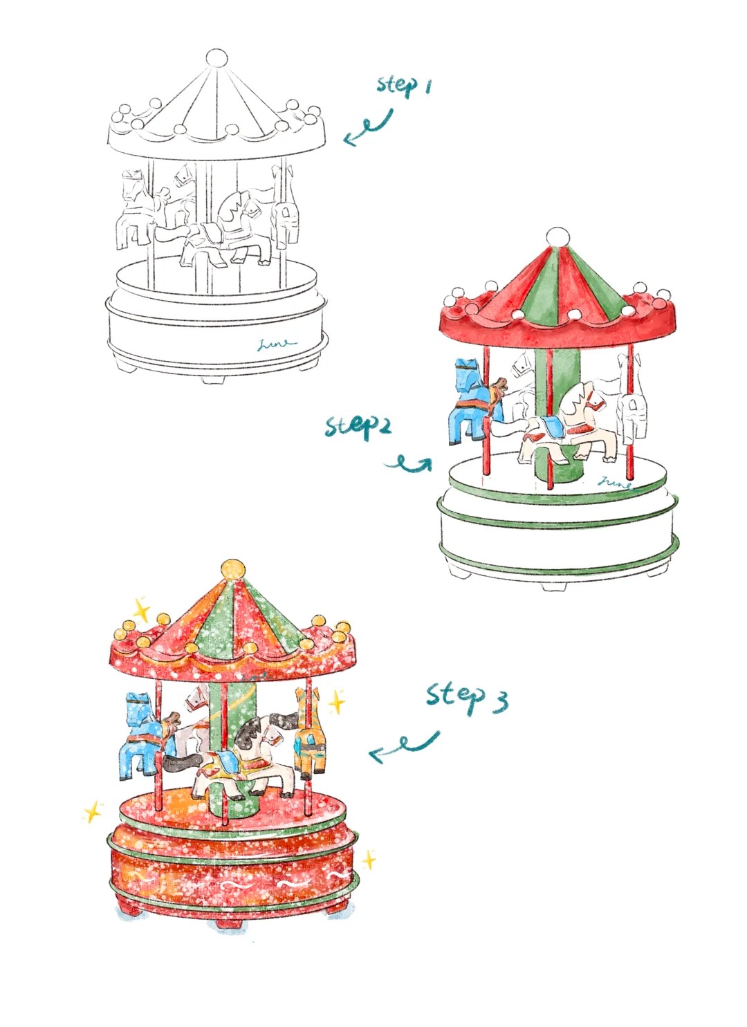 梧桐张：插画日记D56 |圣诞（左滑自取壁纸）