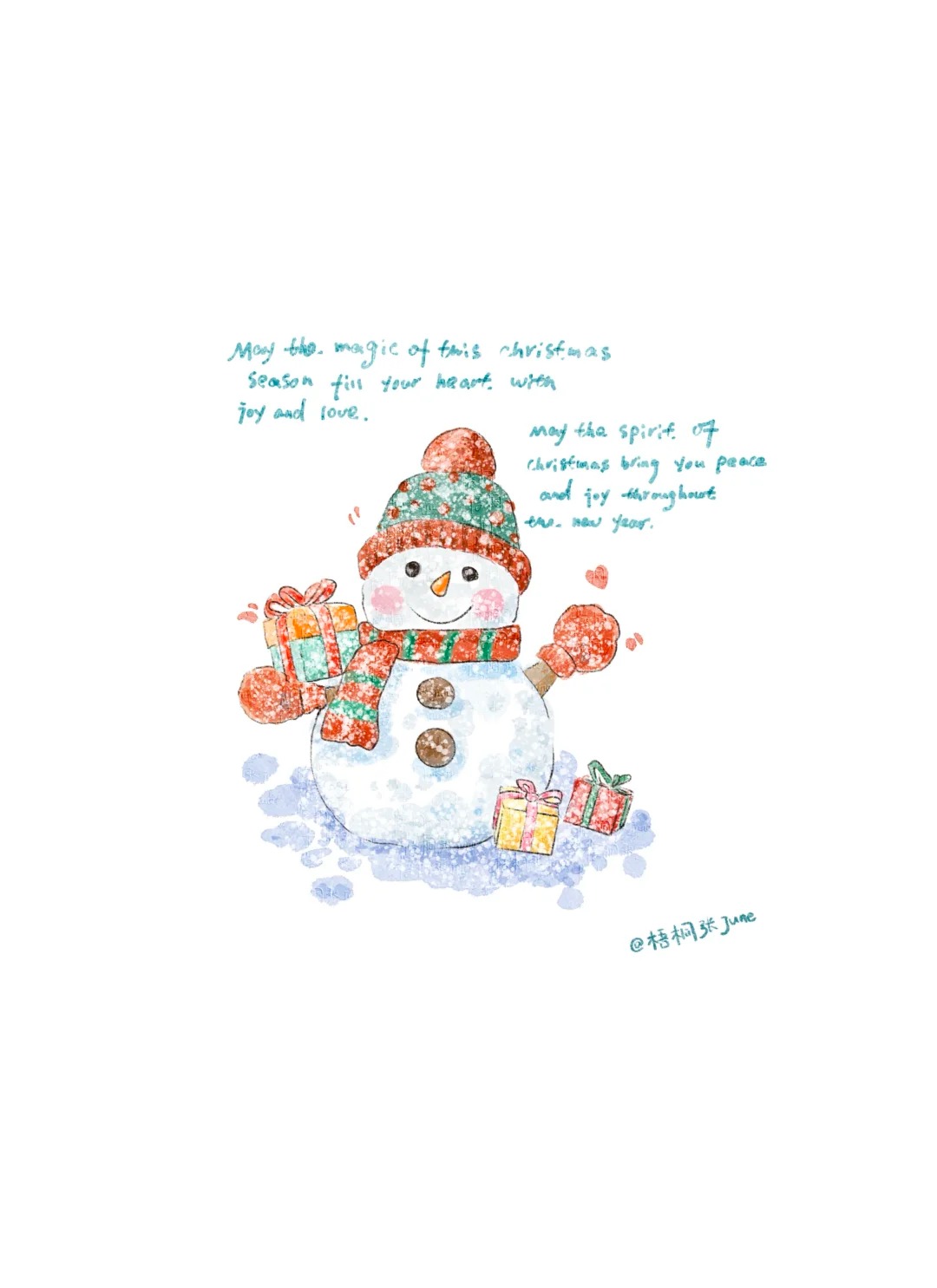 梧桐张：插画日记D56 |圣诞（左滑自取壁纸）